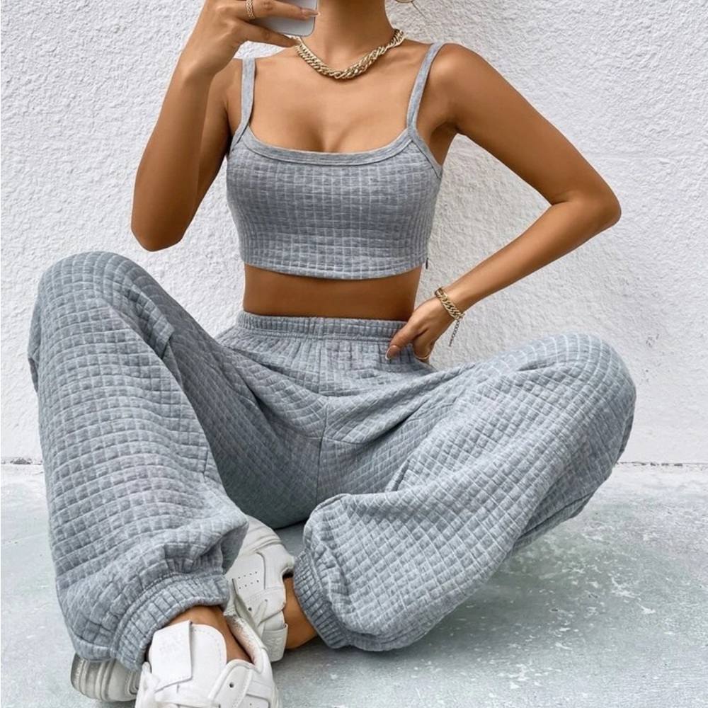 Grey Two Piece Sweat Set - Medium